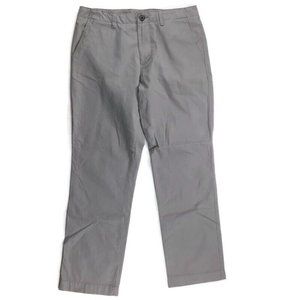 JCP Mens Gray Pants Size 34 x 30 2Ply Twill 100% Cotton Flat Front Straight Leg